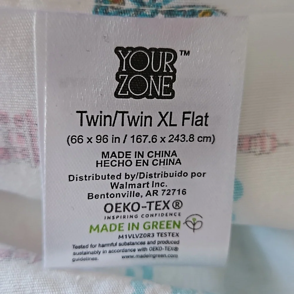 Your Zone Parisian Inspired H Tower Butterflies Cotton Twin XL Flat Sheet